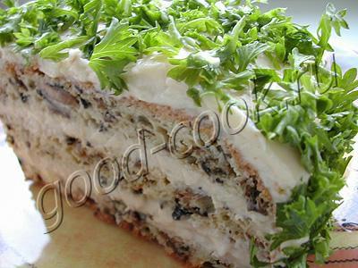 грибной бисквитный торт