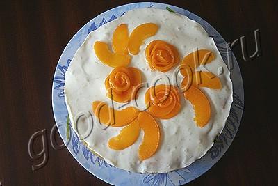 торт с персиковым желе