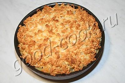 пирог из песочного теста с курицей и картофелем