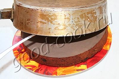 шоколадно-вишнёвый пирог с винным сиропом