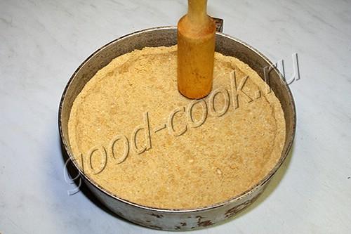 маковый пирог на основе из печенья