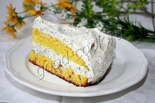 лимонный торт с маковым кремом "Александра"