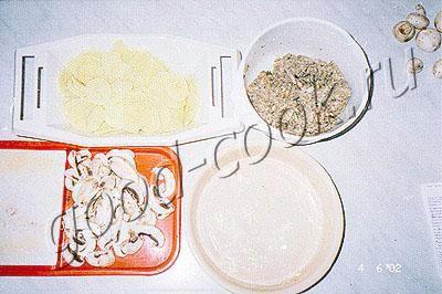 мясная запеканка с грибами и картофелем