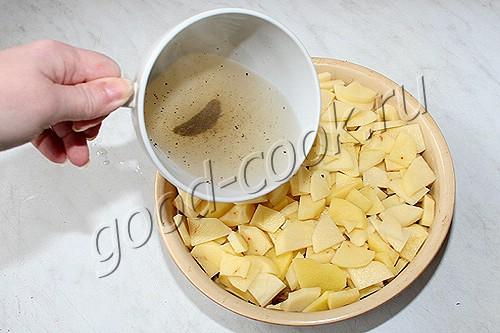 картофель запеченный с жареным луком