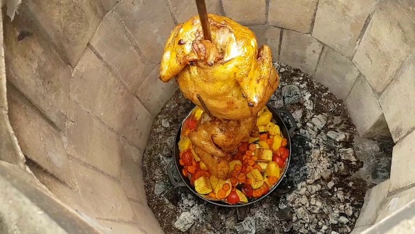 курица и гусь в тандыре