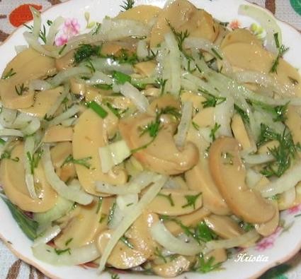 Грибной салат из шампиньонов рецепт