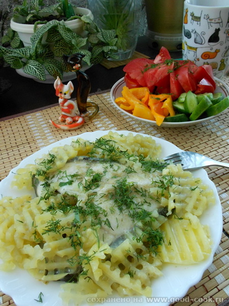 рыба с картофелем в СВЧ