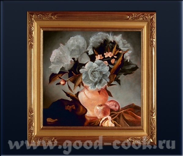 Хост, масло, рамка, кисть 40Х30 "Одинокая Осень" - 6