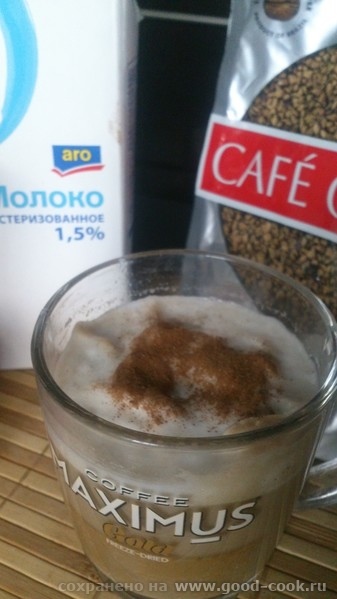 кофе с молочной пеной и корицей
