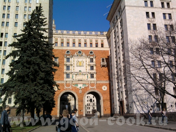 Это изразцовые переходы между корпусами главного здания: На фасадах здания в цокольных башенках рас...