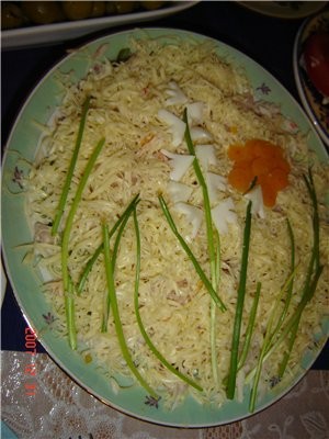 Салат "Ландыш" - очень вкусный Кальмары обжаренные в тесте Тзадзике (не знаю как по руски пишется)...