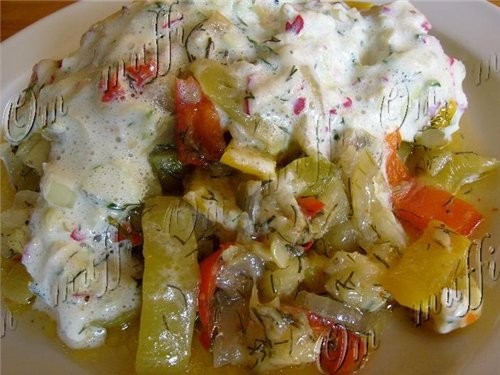 ОВОЩНОЙ ГАРНИР С СЫРНЫМ СОУСОМ Рецептура: Цукини - 2шт