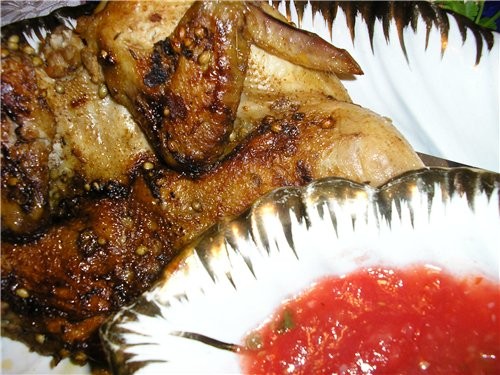 Лобио из красной фасоли: цыплятки с соусом: слоечки с начинкой из тыквы: И самое Хлавное блюдо на с... - 2