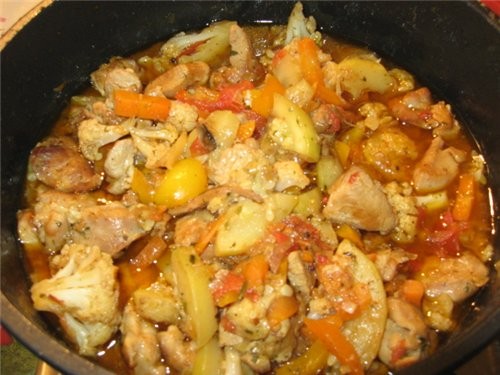 Сегодня у нас мясо тушеное с овощами