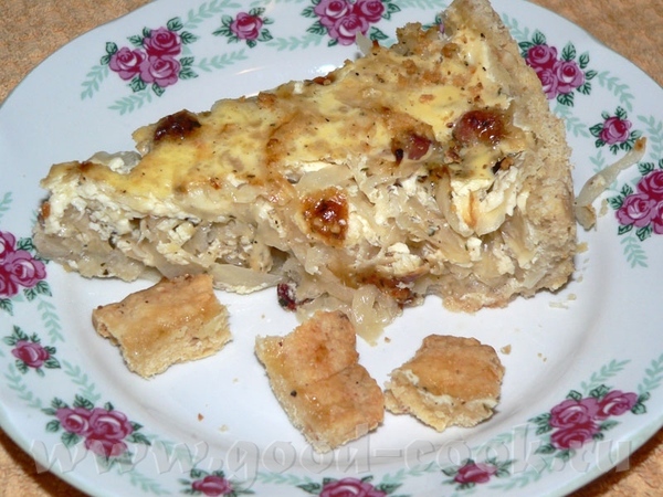 Krautkuchen mit gerдuchertem Schweinefleisch Капустный пирог с копченой свининой Приготовлен по кни... - 3