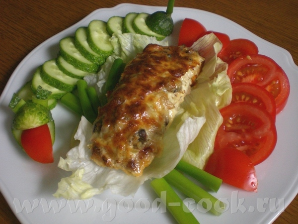Ьberbackene Steaks mit Champignon- Fьllung Стейки , запечённые с шампиньонами