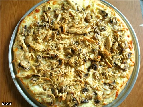 ПИЦЦА С КОПЧЕНОЙ КУРОЧКОЙ И ШАМПИНЬОНАМИ - 3