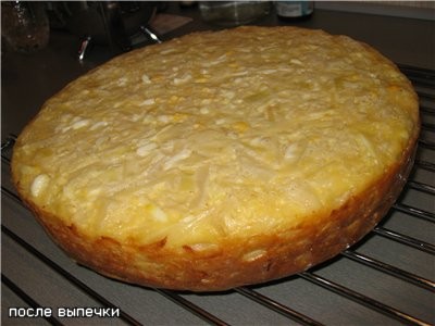 Вот моя капустная шарлотка: Получилась невысокая, но вкусная - 2