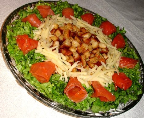 Принесла спасибу нашей джазовой Ирочке за очень вкусный Салат с семгой