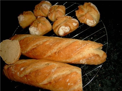 Багетт (и булочки-Sacaduros) на закваске