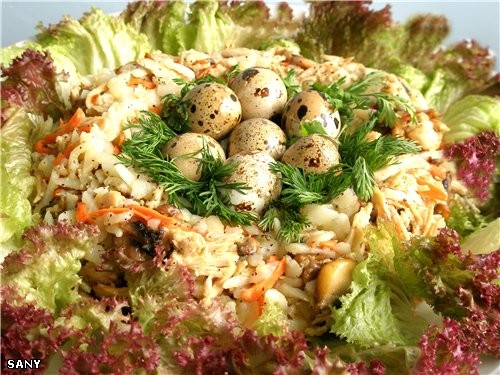 Гнездо глухаря с курицей салат рецепт с Гнездо глухаря с курицей салат рецепт с