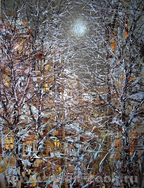 Очень хорошая идея, красиво и интересно Посмотрите какая интересная зима у художника Дмитрия Кустан...