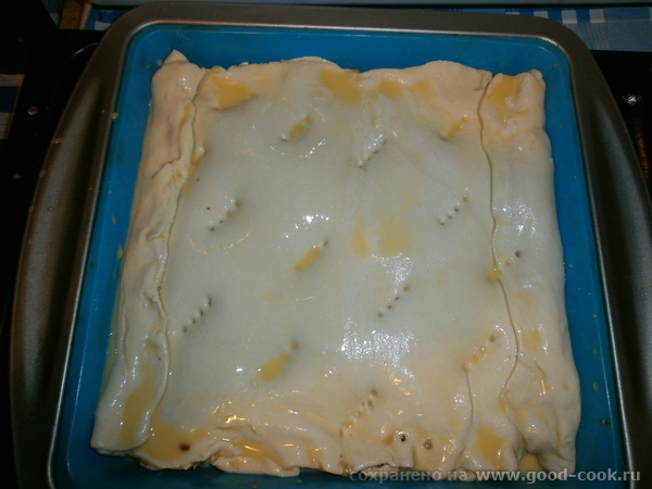 Слоёный пирог с баклажанами и мясом