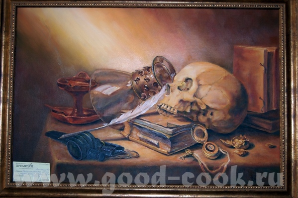 Натюрморт на тему VANITAS (Суета ,сует)О СКОРОТЕЧНОСТИ ЗЕМНОЙ ЖИЗНИ, холст на картоне, второй форма...