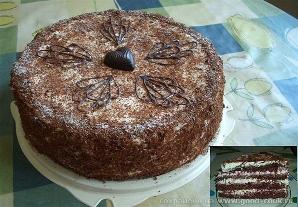 А у меня опять торт сегодня, праздновали д/р подружки Очень-очень шоколадный торт с вишнёвым джемом