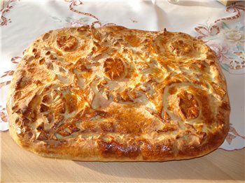 Пирог с мясом и картошкой