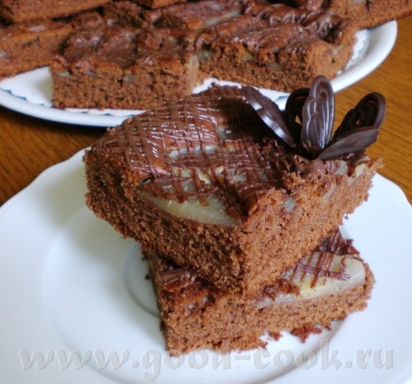Schoko-Birnen-Kuchen Шоколадно-грушевый пирог „Blechkuchen“ by Dr - 2