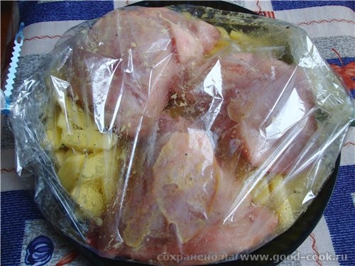 13/100 рецептов из курицы Курица в рукаве рукав для запекания 3 куриных бедрышка 2 больших картофел... - 2