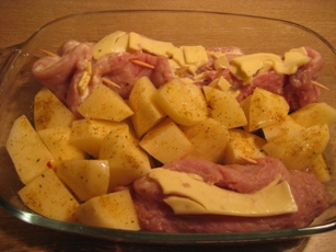 Рулетики из свинины с грибами, сыром и картофелем - 3