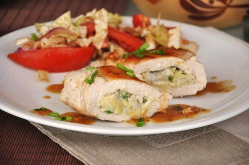 Куриные грудки с артишоками