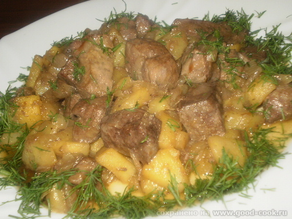 Печень с яблоками....