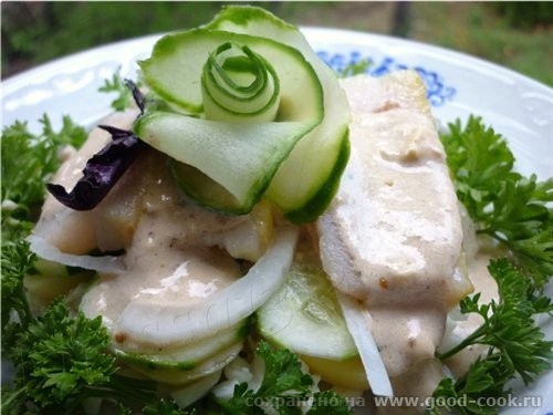САЛАТ С КОПЧЁНОЙ РЫБОЙ