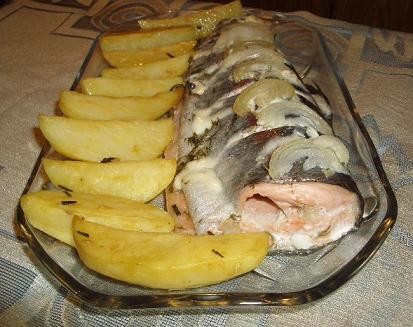 паучки с лососем от джазовой Ирочки так как часть гостей уже начали поститься, на горячее была форе... - 2