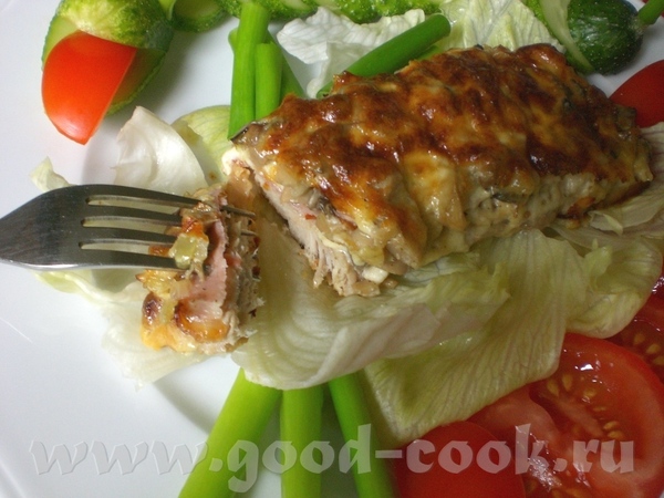 Ьberbackene Steaks mit Champignon- Fьllung Стейки , запечённые с шампиньонами - 2