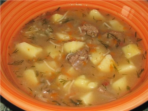 Предлагаю вам очень вкусный суп ЖАЗЛАМА УГРА ОШИ (суп-лапша с поджаркой ) (По мотивам узбекского бл...