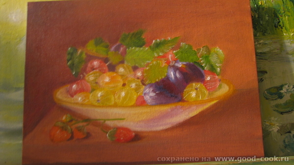 Крыжовник, холст, масло, 18см на 24 см