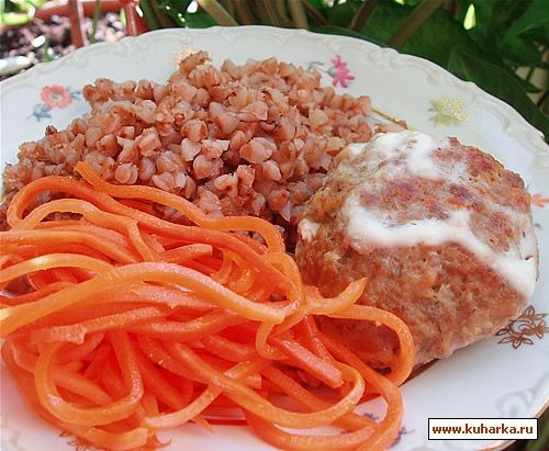 Ребрышки с чесноком и лимоном с картофельным пюре и грибочками Гречка с отварным языком - 7