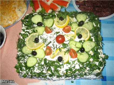 ЗАКУСОЧНЫЙ ТОРТ С СЕМГОЙ