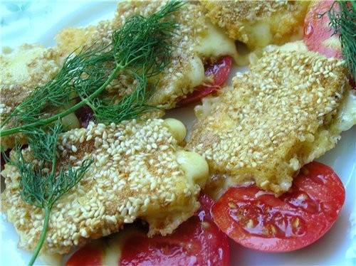 Сыр, жареный в панировке из кунжута - 2
