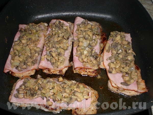 berbackene Steaks mit Champignon- Fllung  ,    - 4