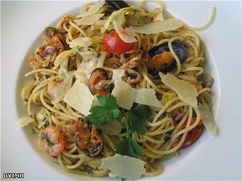 Сегодня готовил спагетти " Frutti de Maro " - 2