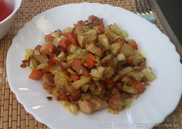 индейка с овощами