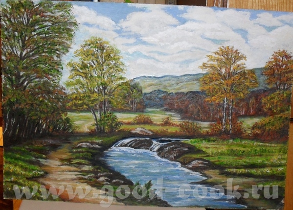 картон, масло,размер А4