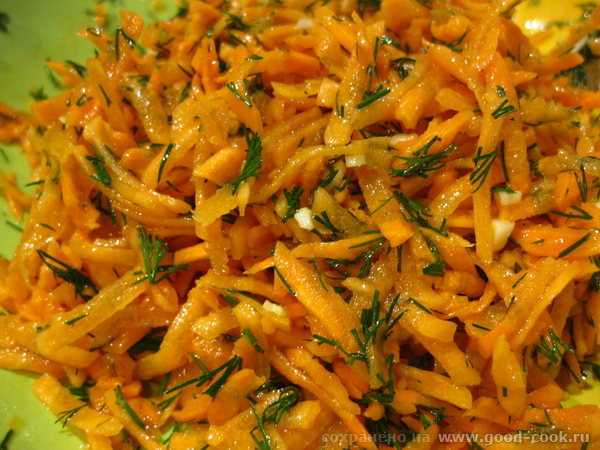 Морковный салат "Ароматный" Ингредиенты: - морковь - чеснок - укроп - масло подсолнечное из жареных...