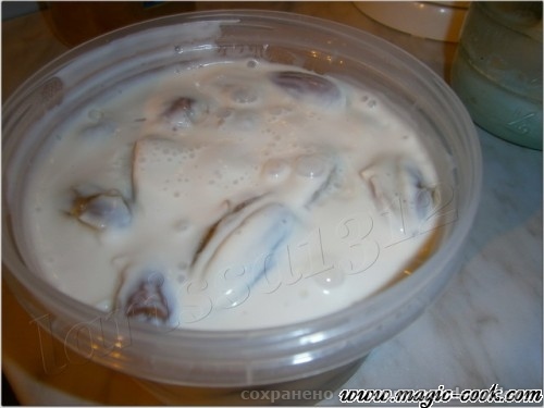 Десертный крем из фиников, йогурта и грецких орехов Понадобится: Натуральный йогурт (ряженка, варенец) Финики Грецкие... - 2