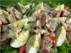 Cалаты Салаты лёгкие закусочные САЛАТ С ОГУРЦАМИ,РЕДИСКОЙ И ДОМАШНИМ ТВОРОГОМ - 5